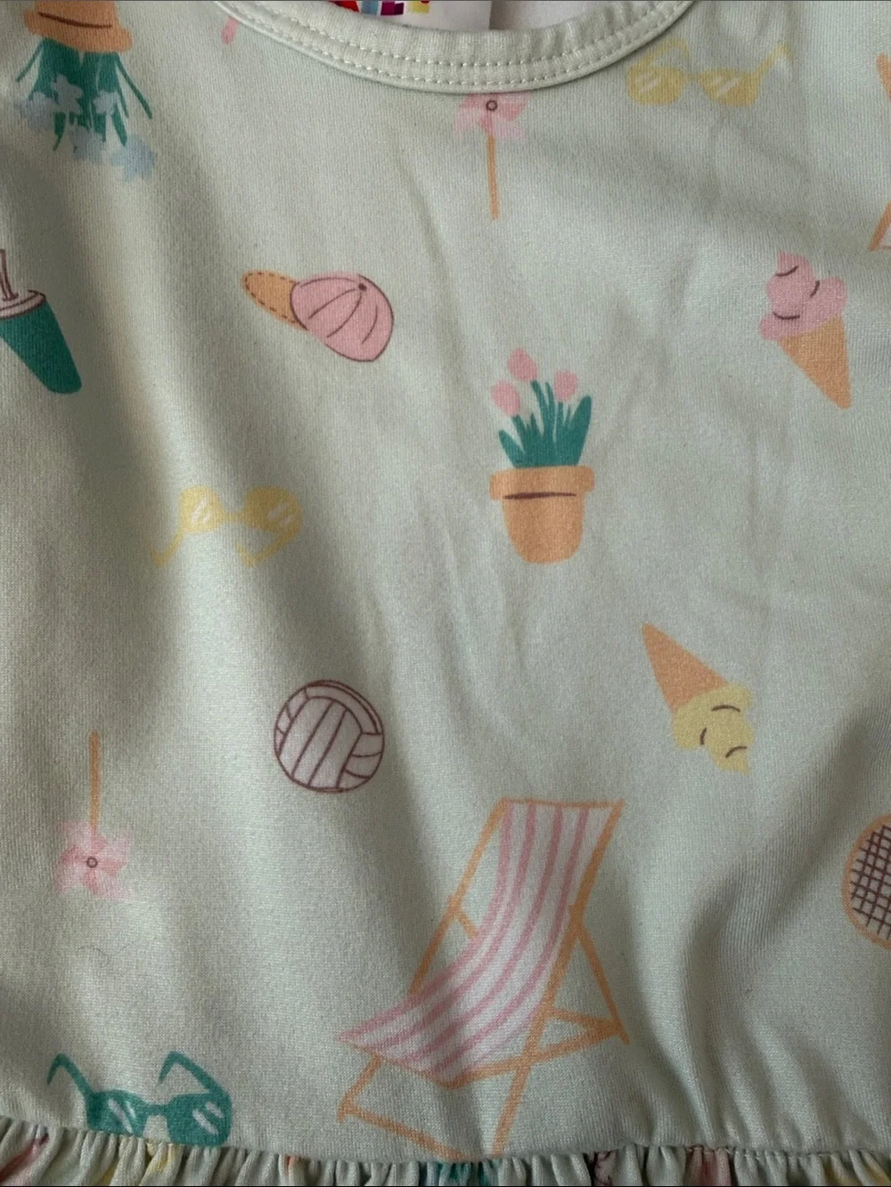 Dot Dot Smile Mint Beach Print Tank Dress with Pastel Accents